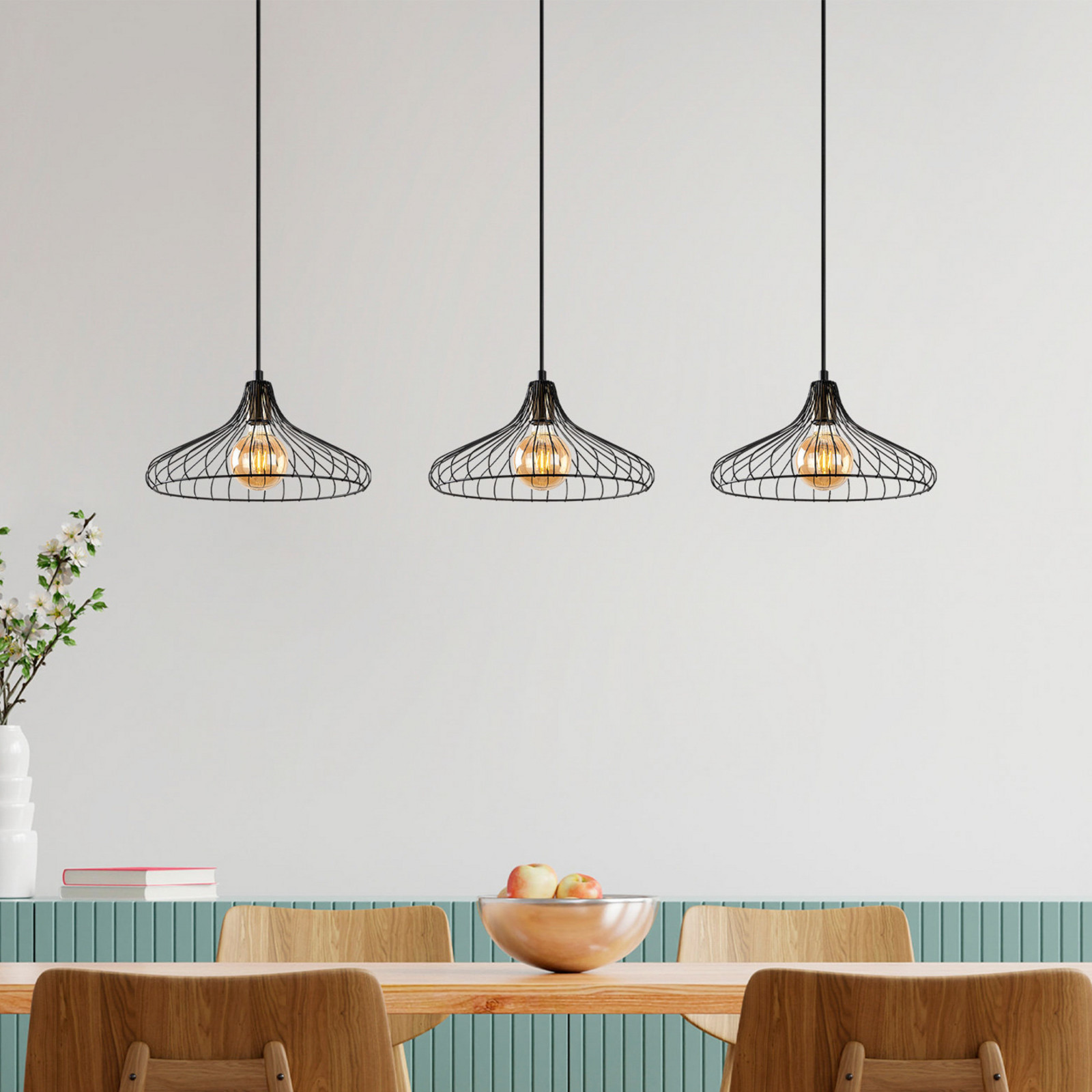 Viseća lampa Depay 11260 3 žarulje. linearni crni starinski