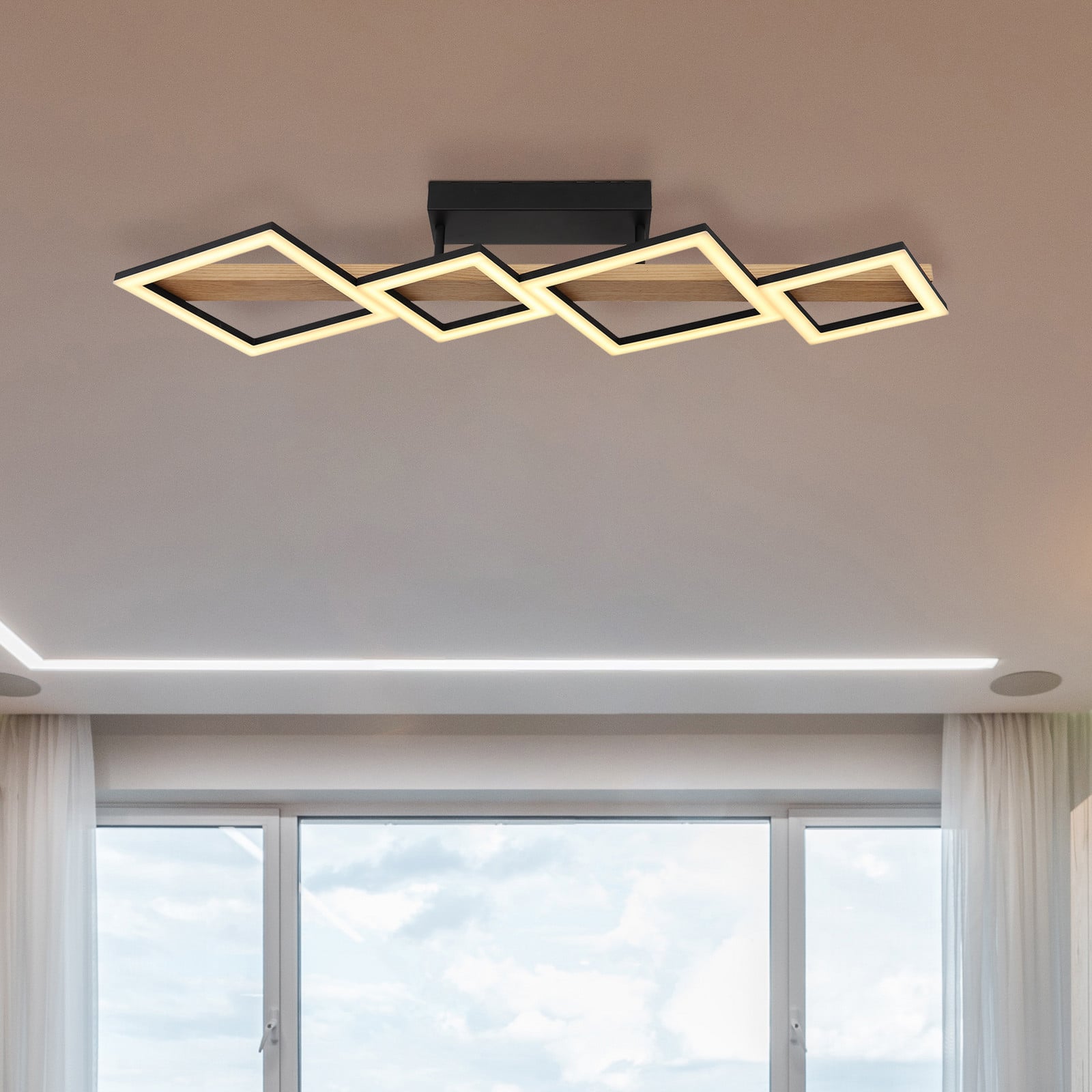 Dustin LED stropna svjetiljka, četiri žarulje