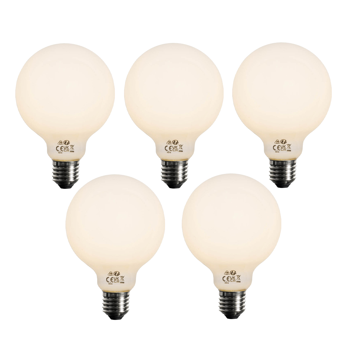 Set od 5 E27 Prigušiva LED žarulja Opal G95 5W 450lm 2700K