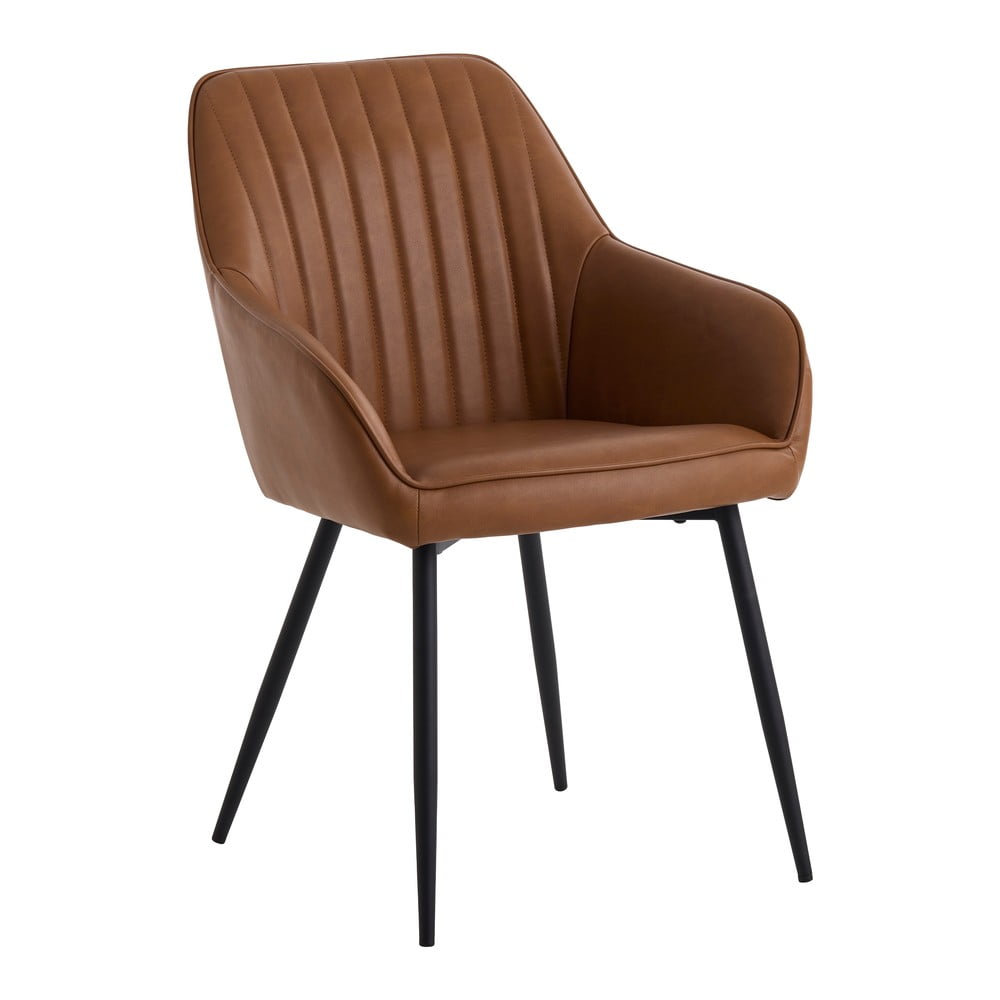 Smeđe podstavljene blagovaonske stolice u setu s naslonima za ruke 2 kom Nolan Stripe – Unique Furniture