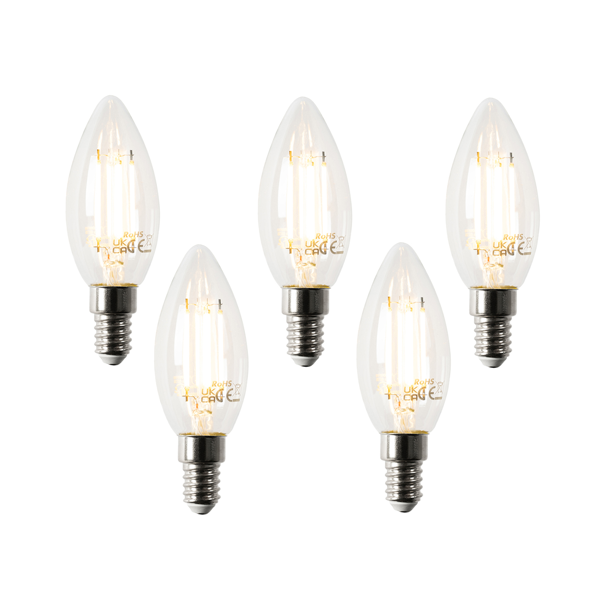 Set od 5 pametnih E14 LED žarulja B35 4,5W 470 lm 2700K