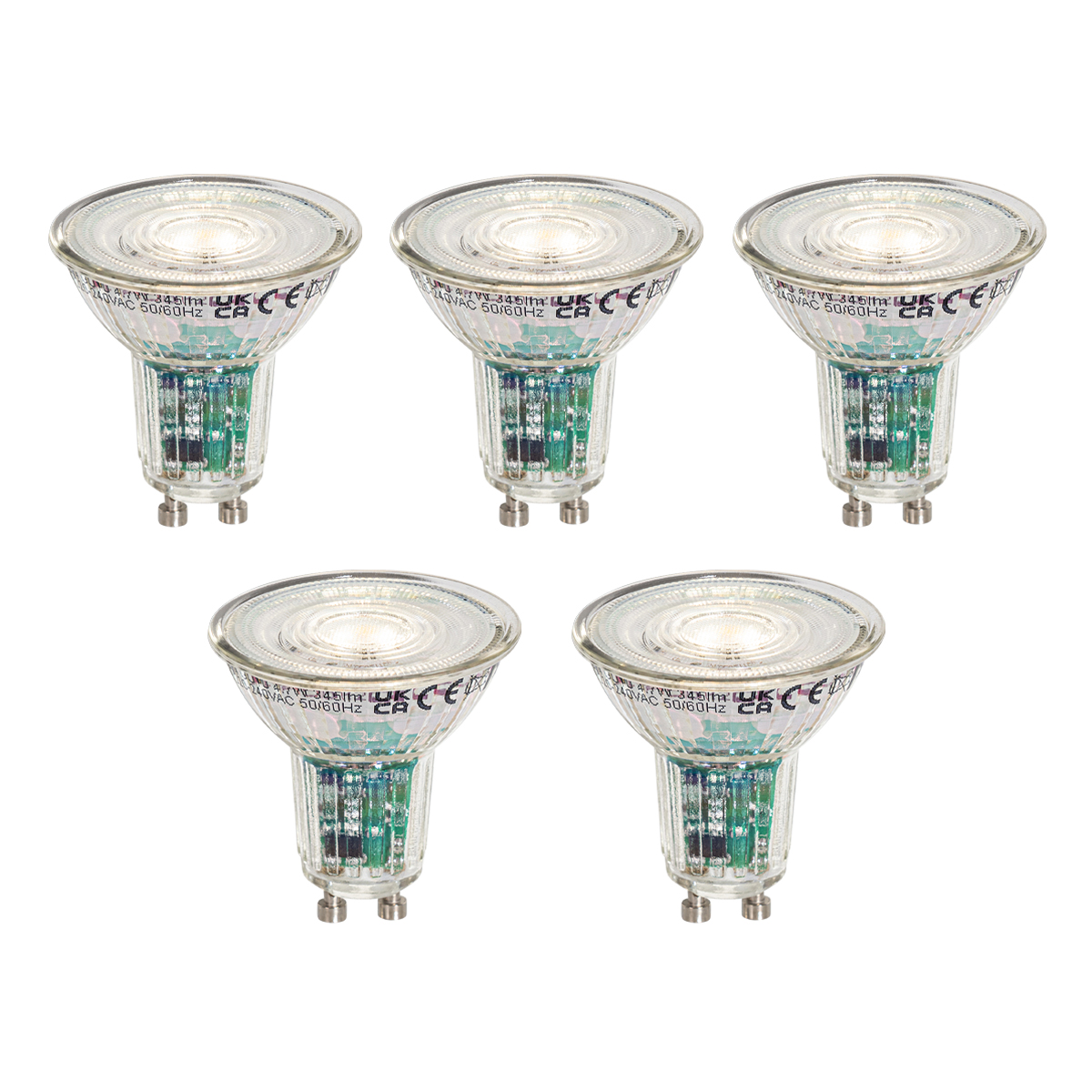 Set od 5 pametnih GU10 50mm LED žarulja prozirne 4,7W 345 lm 2200-4000K