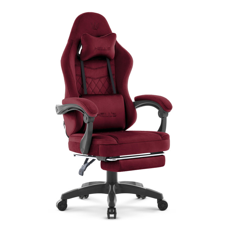 Bordo velur fotelja s osloncem za noge HELLS CHAIR HC-1015