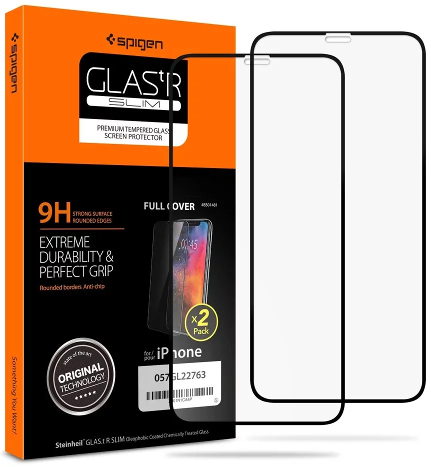 Zaštitno staklo SPIGEN - iPhone 11 Pro Spigen Glas.t R SLIM 2-Pack, Black (057GL23120)