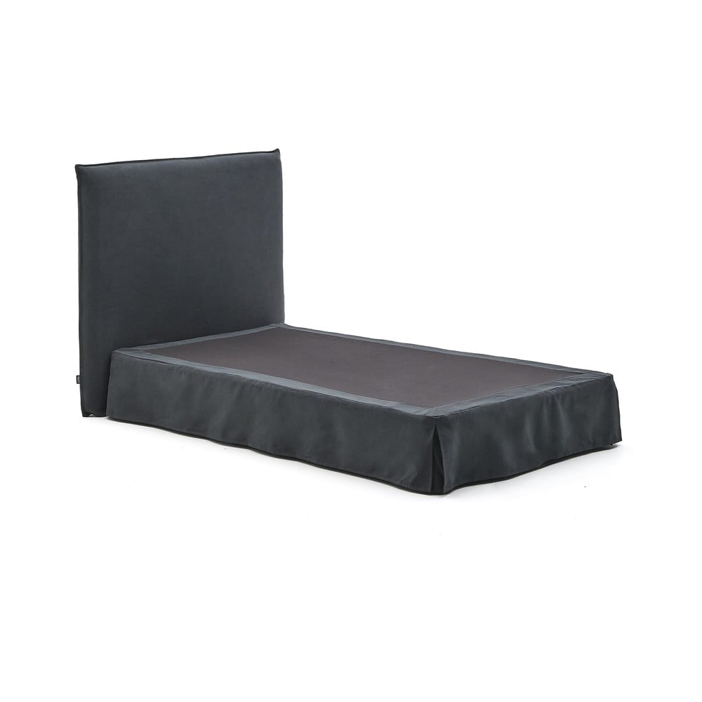 Antracitno sivi tapecirani krevet 90x200 cm Jaira – Kave Home