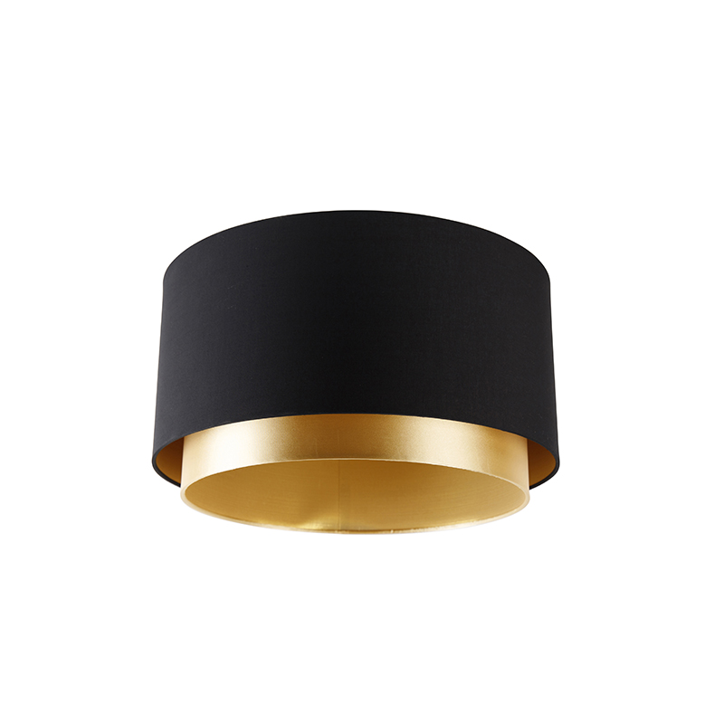 Sjenilo za lampu od tkanine crno 40/47/26 sa zlatnom unutrašnjošću