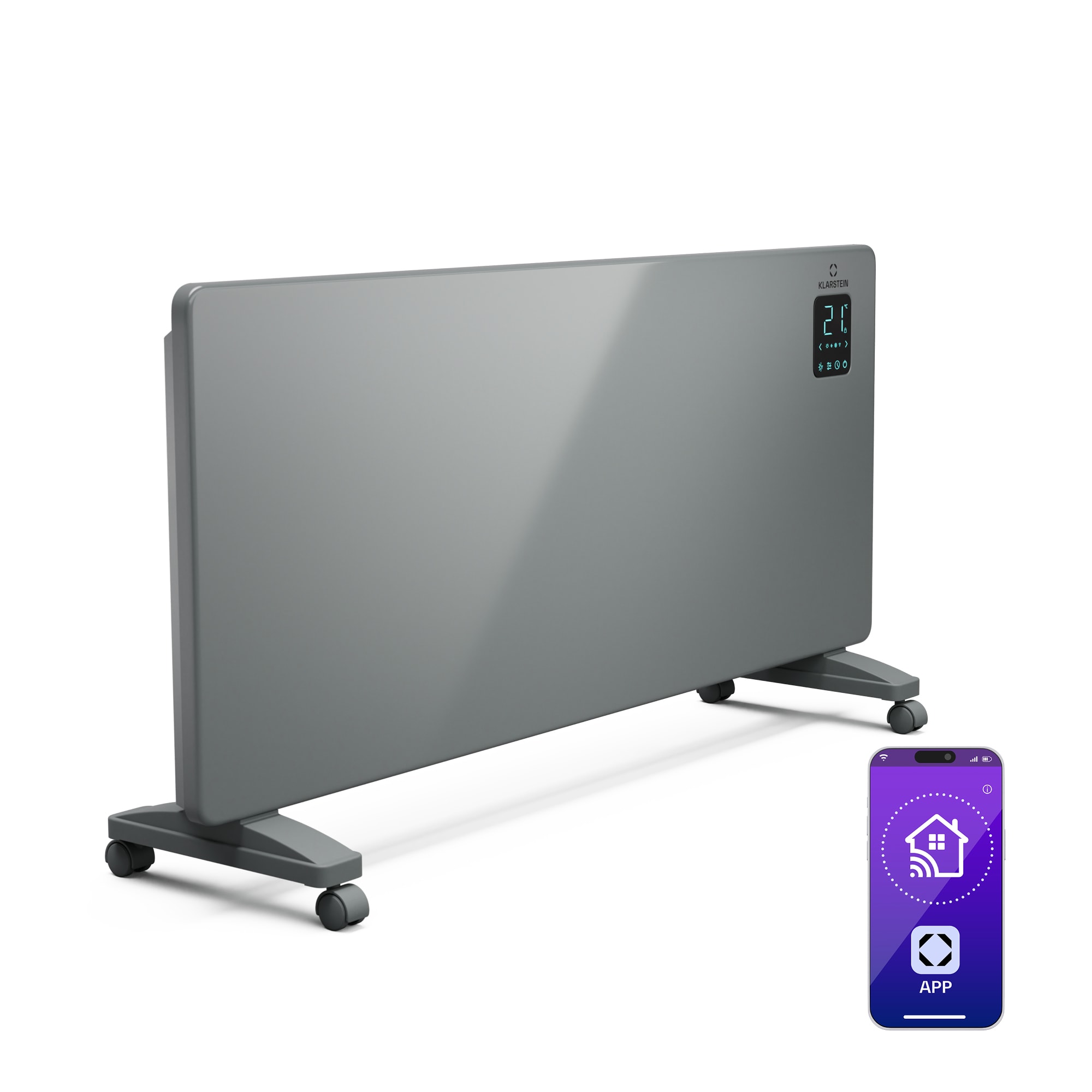 Klarstein Bansin Smart 2500 konvekcijska grijalica, 2500 W, Aplikacija, 5- 50 °C, LED zaslon, Zaslon osjetljiv na dodir