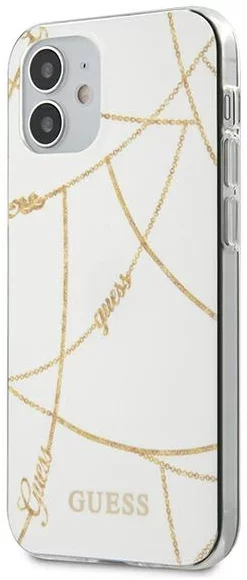 Maska Guess GUHCP12SPCUCHWH iPhone 12 mini 5,4" white hardcase Gold Chain Collection (GUHCP12SPCUCHWH)