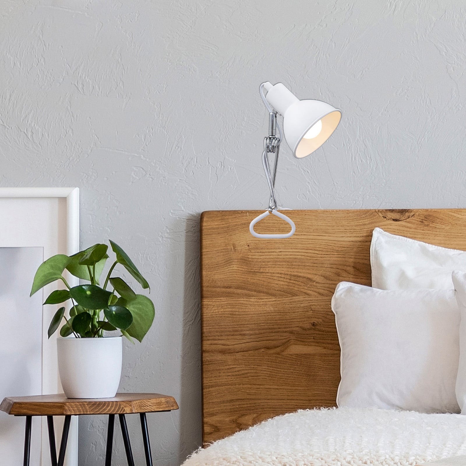 Fix clamp lamp, metalno sjenilo, bijelo