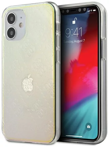 Maska Guess iPhone 12 mini 5,4" Iridescent hardcase 4G 3D Pattern Collection (GUHCP12S3D4GIRBL)