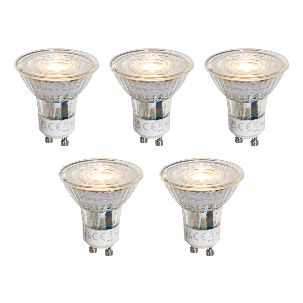 Set od 5 GU10 50mm prigušivih LED žarulja prozirne 4,5W 365 lm 2700K