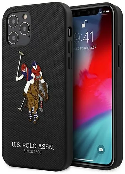 Maska US Polo iPhone 12/12 Pro 6,1" Black Polo Embroidery Collection (USHCP12MPUGFLBK)