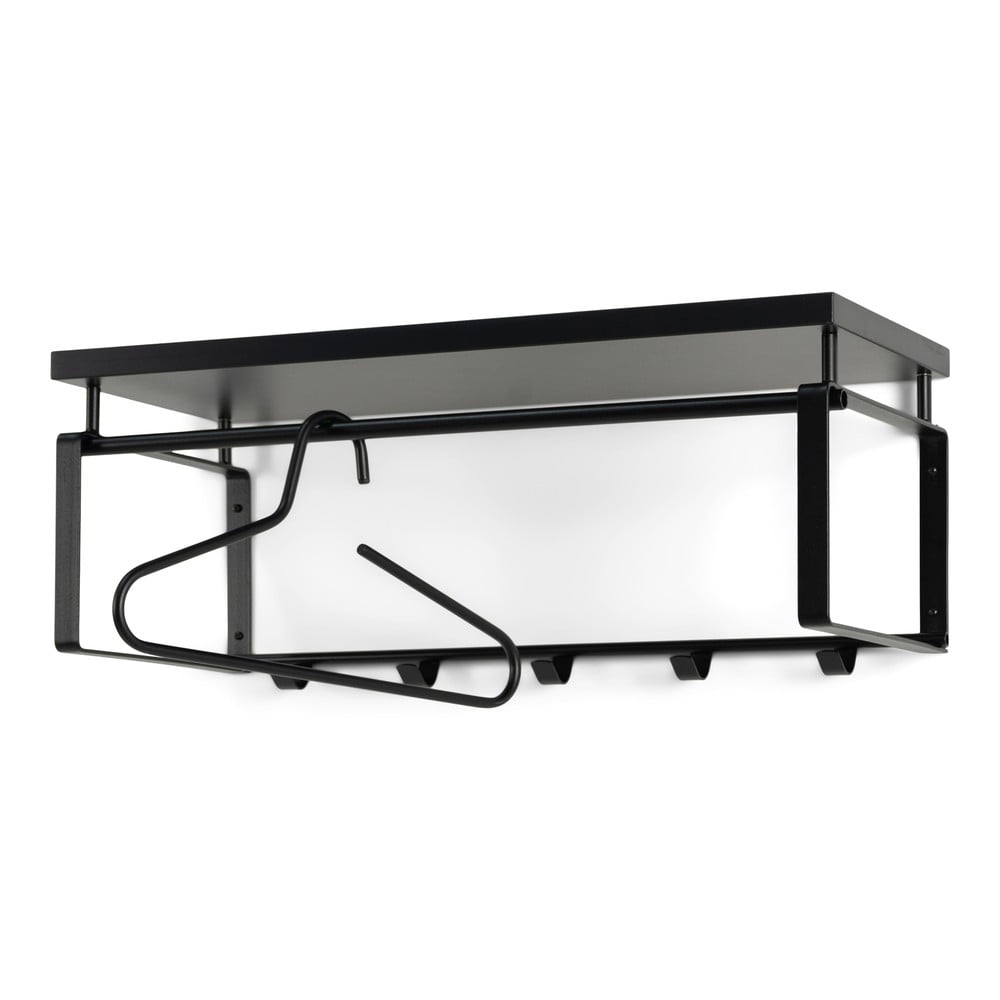 Crna metalna zidna vješalica s policom 70 cm Rex – Spinder Design