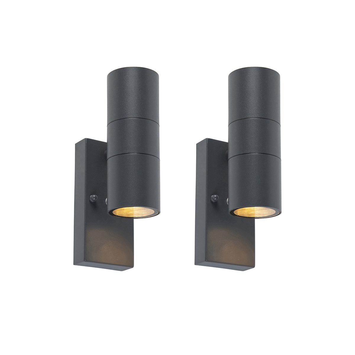 Set od 2 vanjske zidne lampe tamno sive 2-svjetla senzor sumraka - Duo