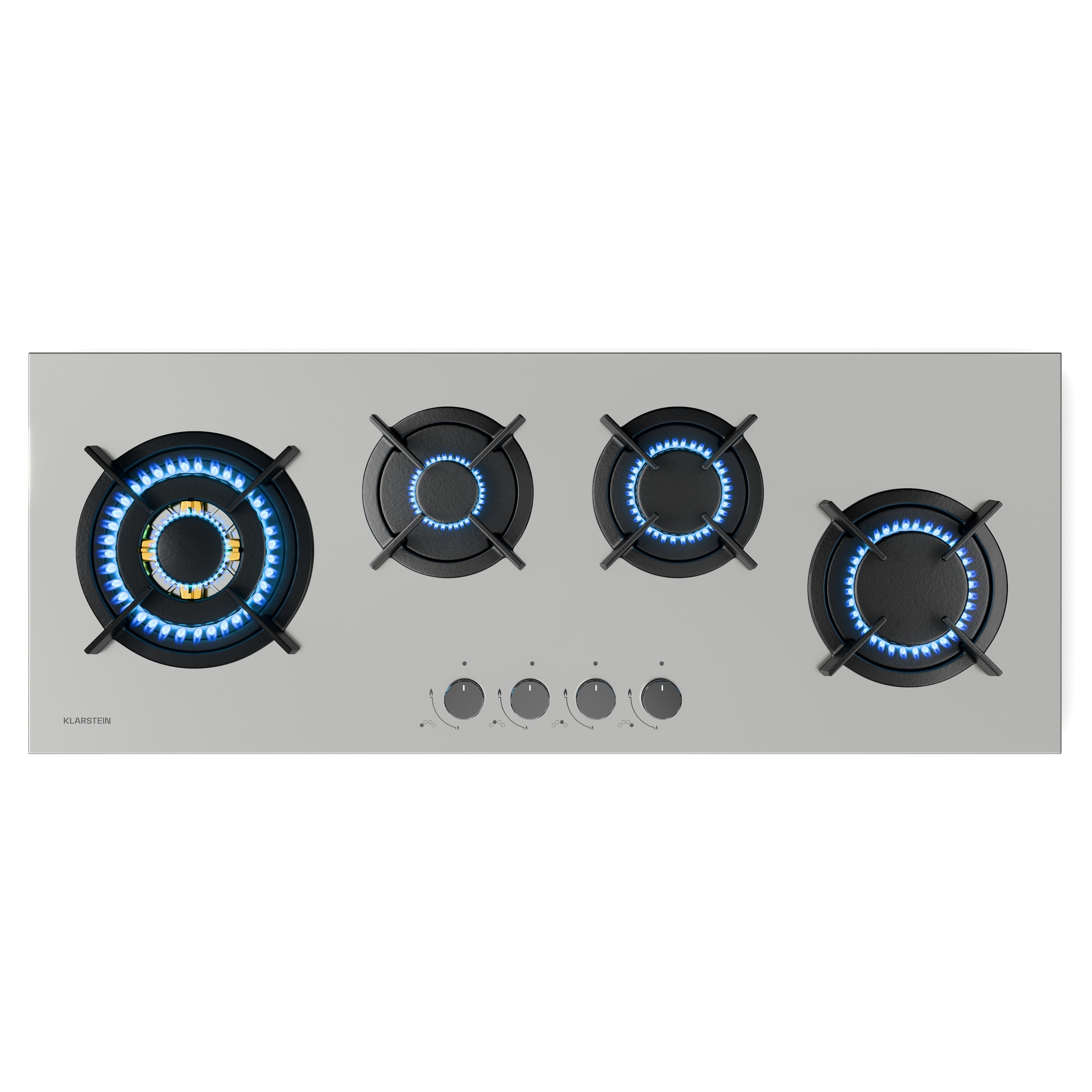 Klarstein Goldflame 4 Slim plinska ploča za kuhanje, 4 plamenika, za tekući ili prirodni plin, električno paljenje