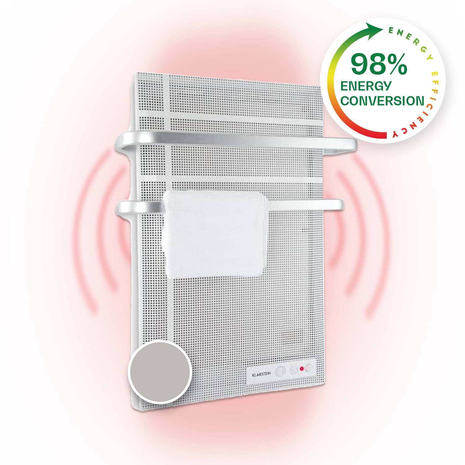 Klarstein Hot Spot Wave, infracrveni grijač, 51 x 80 cm, 20 m², 1000 W, podesiva snaga, IP24, aluminij