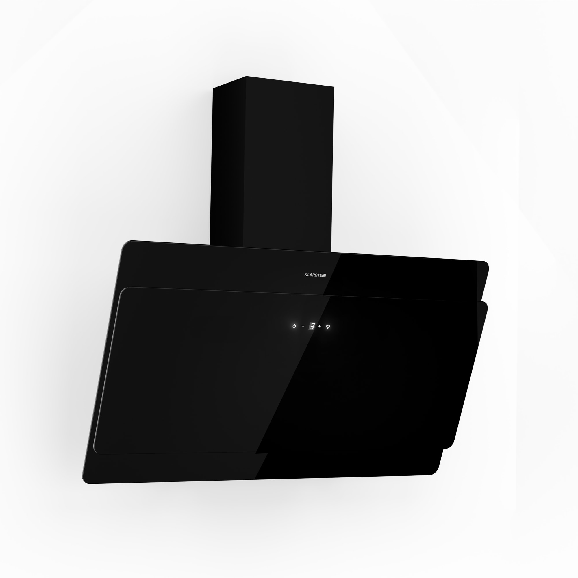 Klarstein Aurica 90, kuhinjska napa, 90 cm, 610 m³/h, LED, touch screen, staklo, crna boja