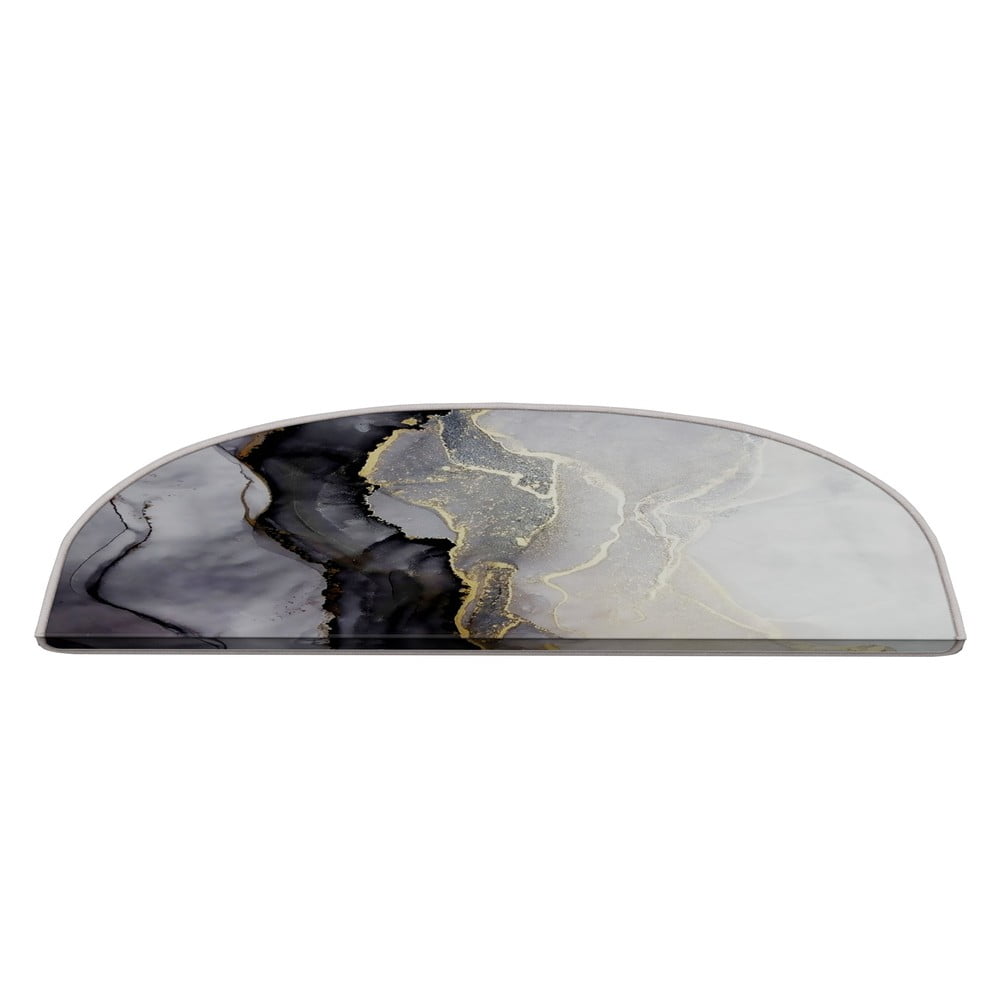 Crno-bijeli set tepiha za stepenice 16 kom 20x65 cm Golden Marble – Vitaus