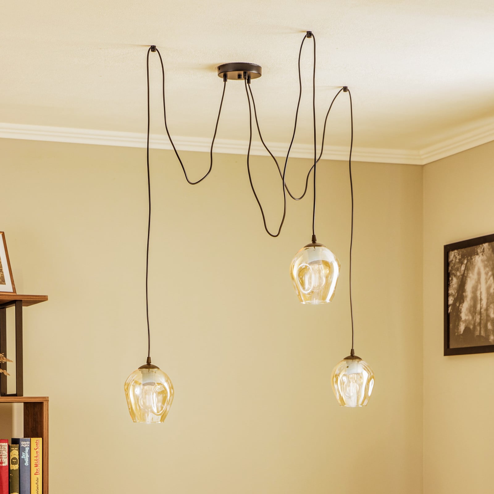 Visilica Starla, decentralizirana, s tri žarulje, jantar