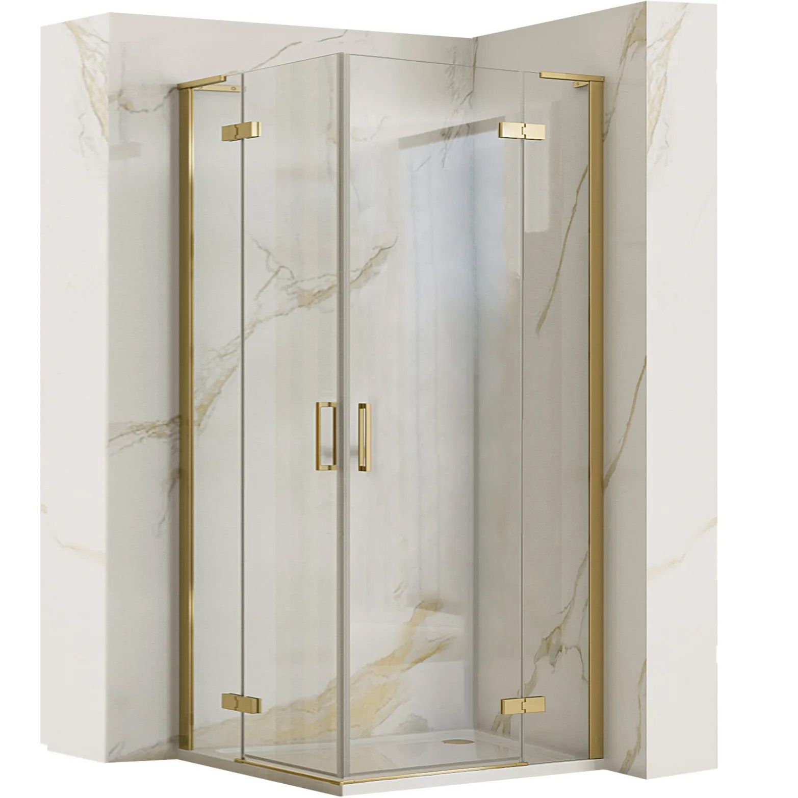 Tuš kabina REA Hugo 80x90 Gold Brush