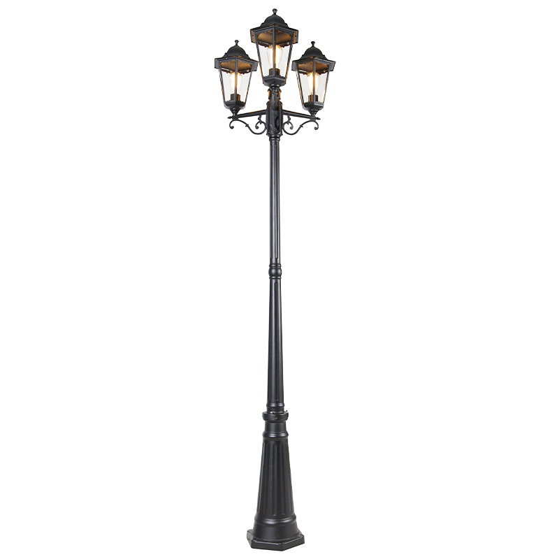 Vanjski fenjer crni 220 cm 3-svjetla IP44 - Havana