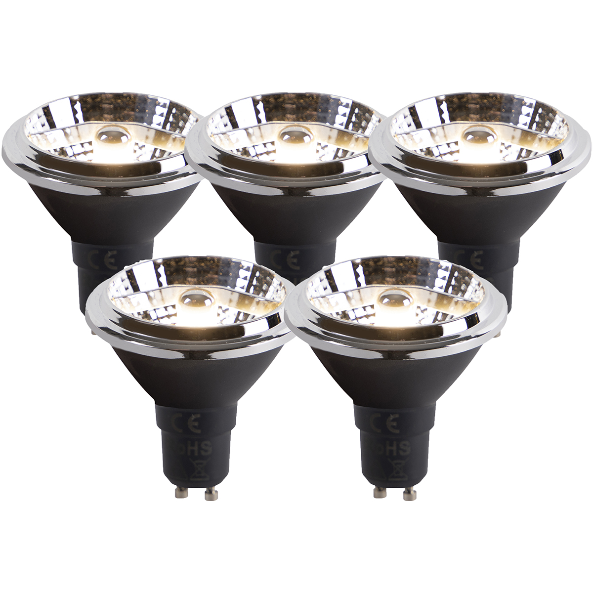 Set od 5 GU10 LED žarulja s prigušivanjem na toplo AR70 6W 2000K-3000K
