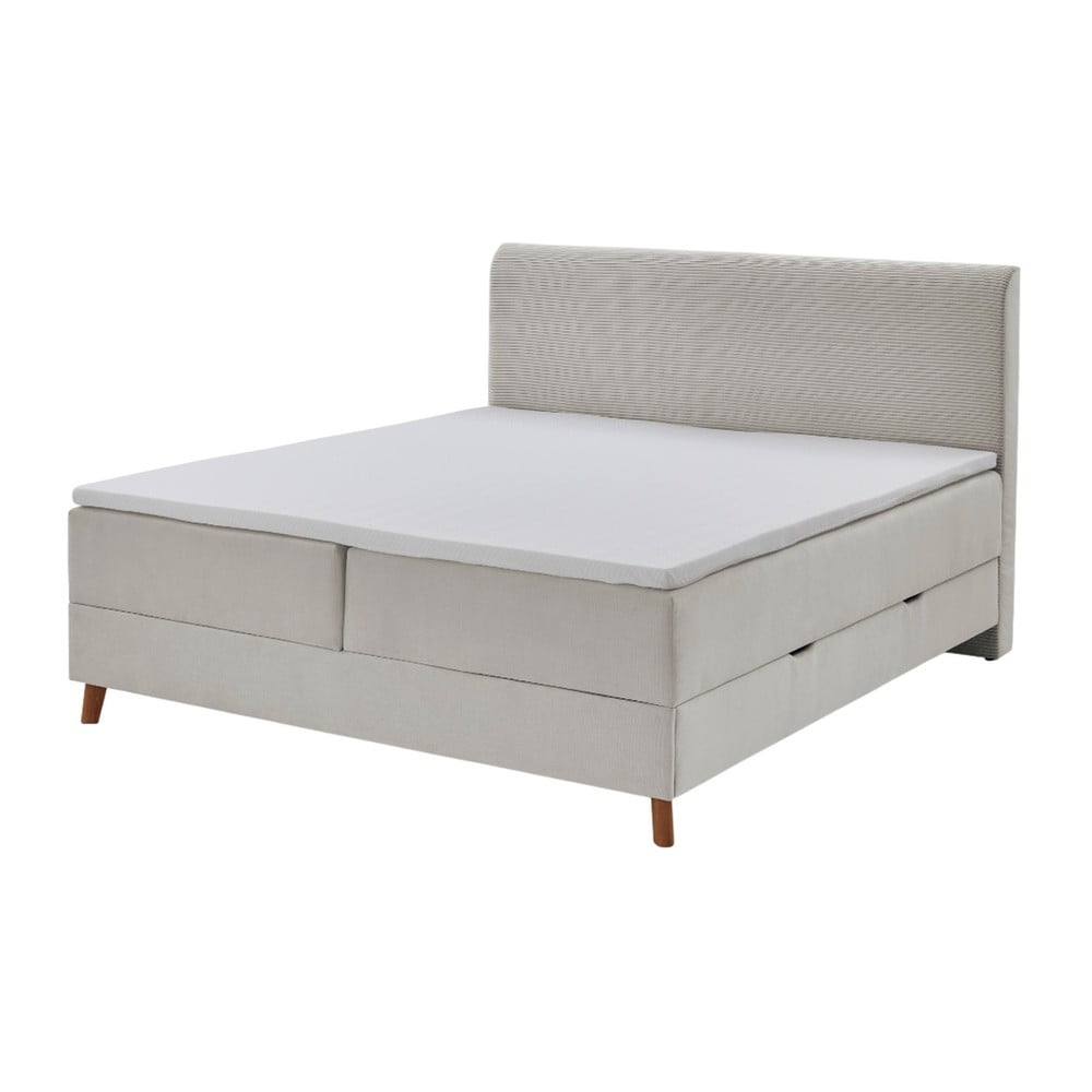 Bež boxspring krevet s prostorom za pohranu 180x200 cm Memphis - Meise Möbel