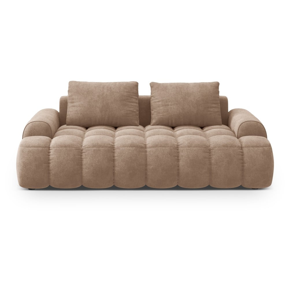 Svjetlo smeđa baršunasti sofa 200 cm Linz – Cosmopolitan Design