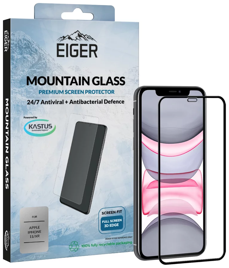 Zaštitno staklo Eiger 3D GLASS Full Screen Tempered Glass Screen Protector for Apple iPhone 11/XR in Clear/Black