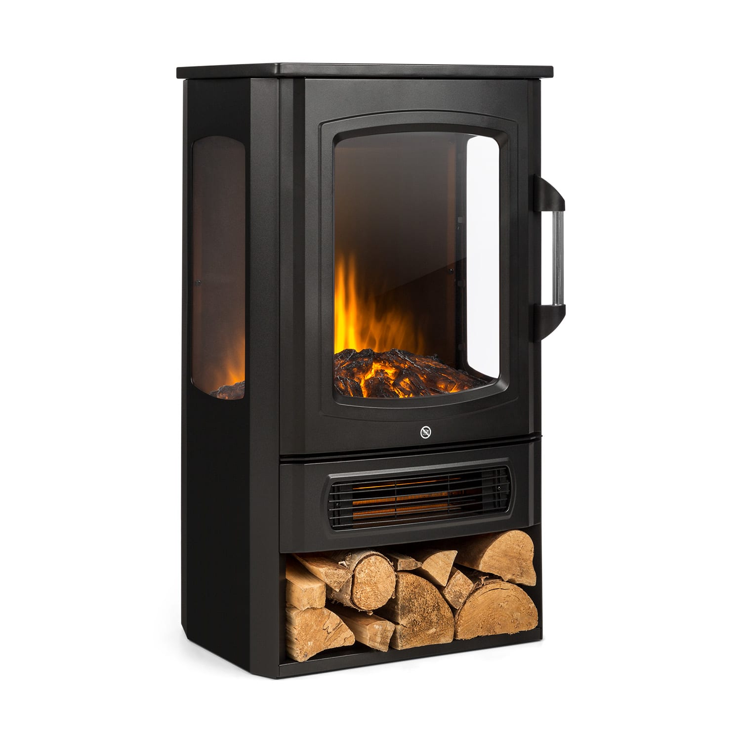 Klarstein Bormio Panorama, električni kamin, 1000/2000 W, termostat, crni