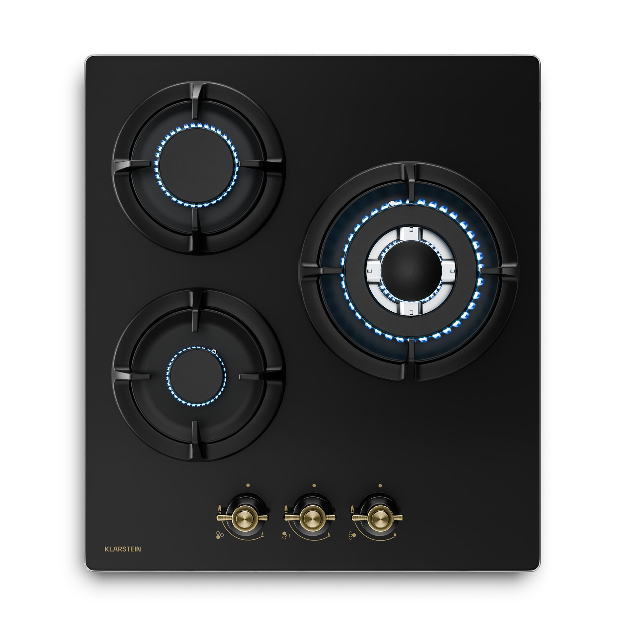Klarstein Victoria plinska kuhinjska ploča | 3 aluminijska plamenika | kompatibilna s prirodnim plinom i LPG-om | 6050 W | 45 cm