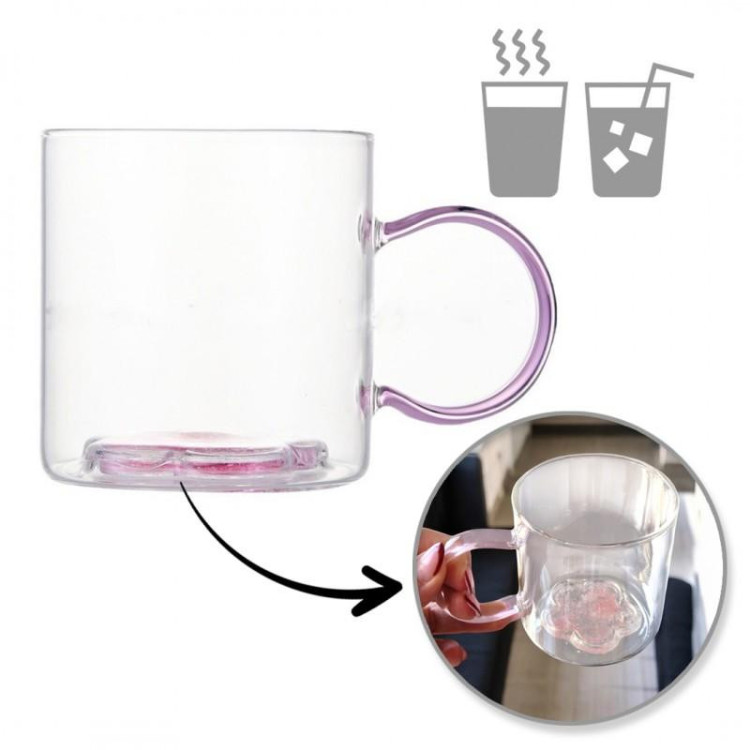 Termos šalica sa svjetlucavim cvijetom iznutra - 250 ml