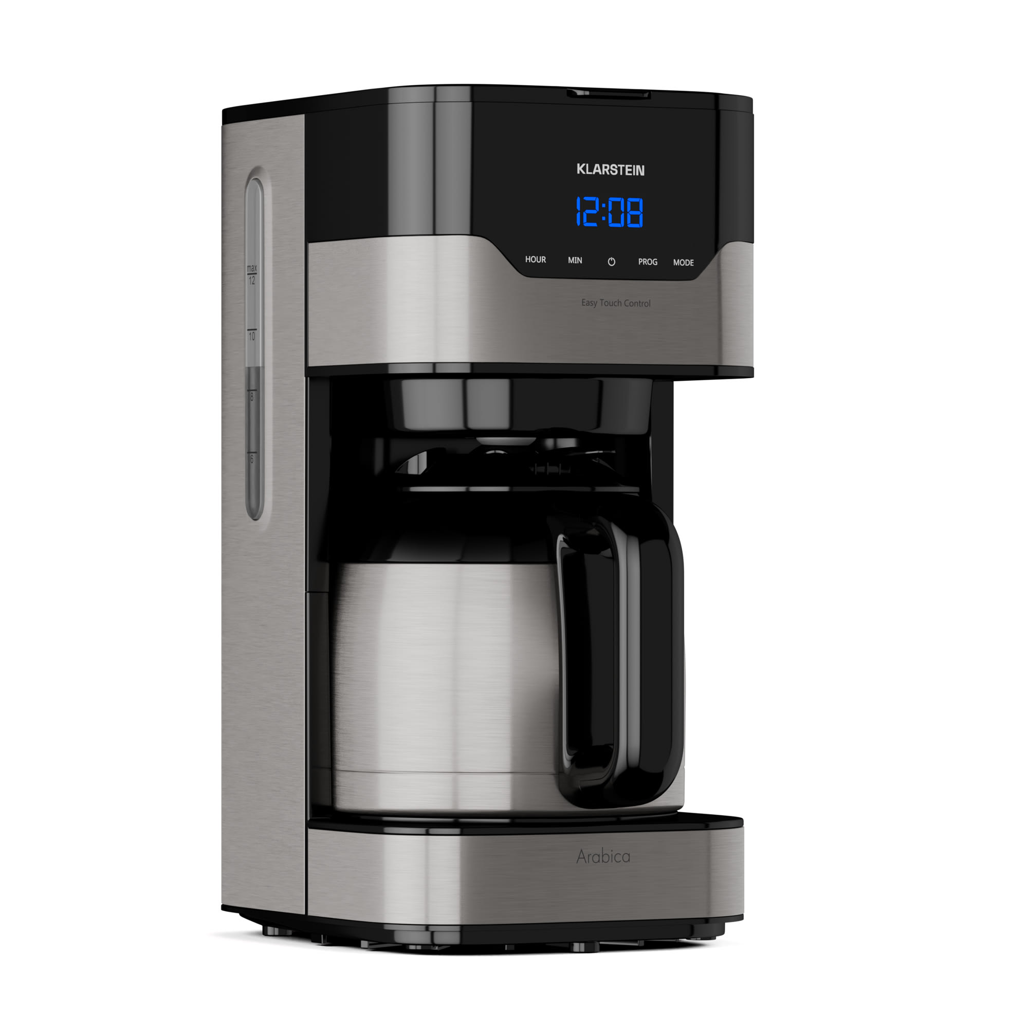Klarstein Arabica 800W, kuhalo za kavu, 1.2 l, EasyTouch Control, srebrni/crni