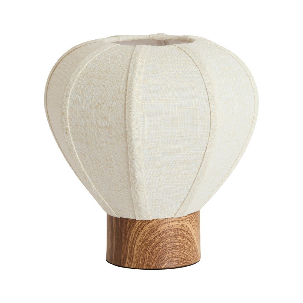Krem metalna stolna lampa s tekstilnim sjenilom (visina 23,5 cm) Kyzo – Light & Living