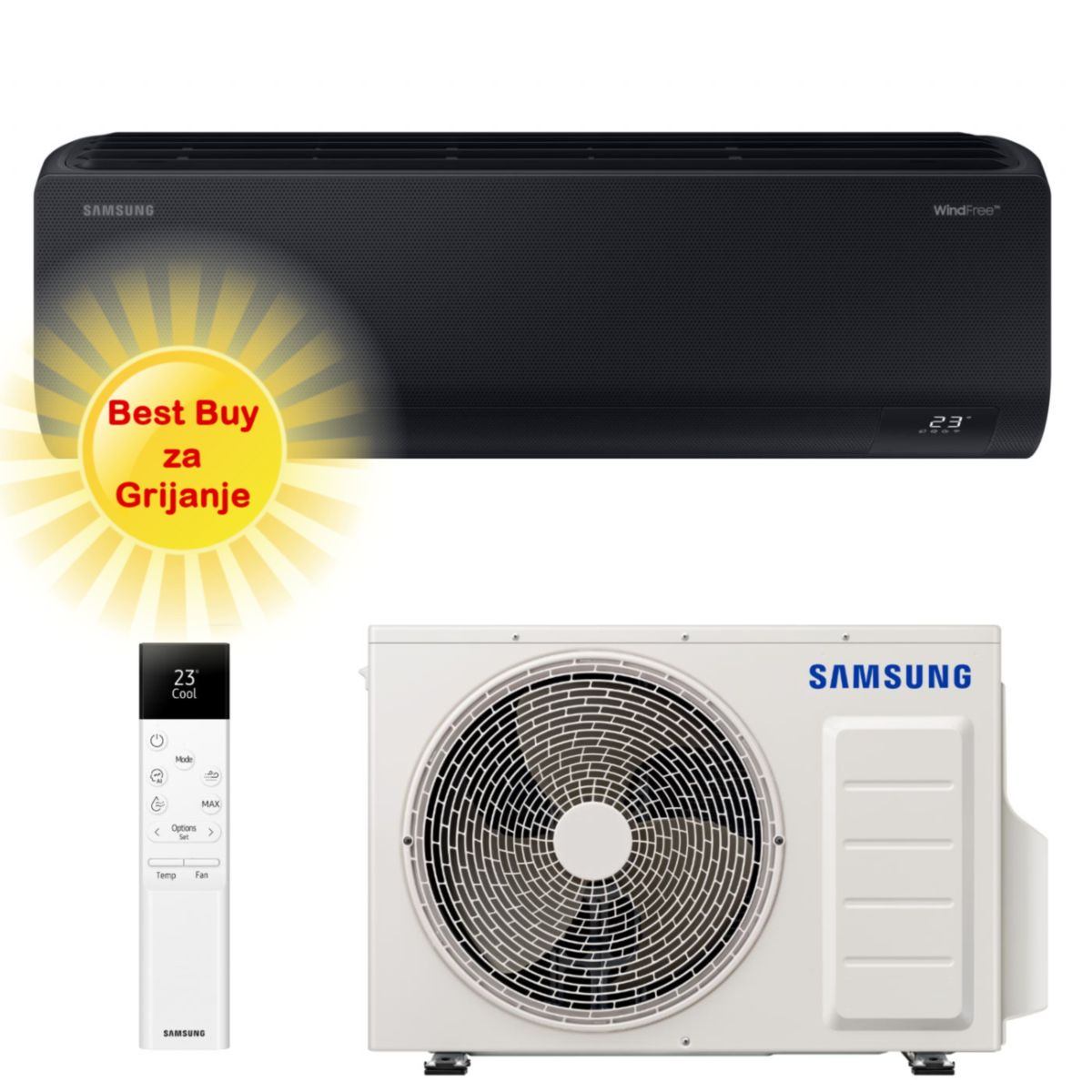 Samsung Klima Uređaj 3,5Kw Ar70F12C1Abn- Optimiziran Za Grijanje