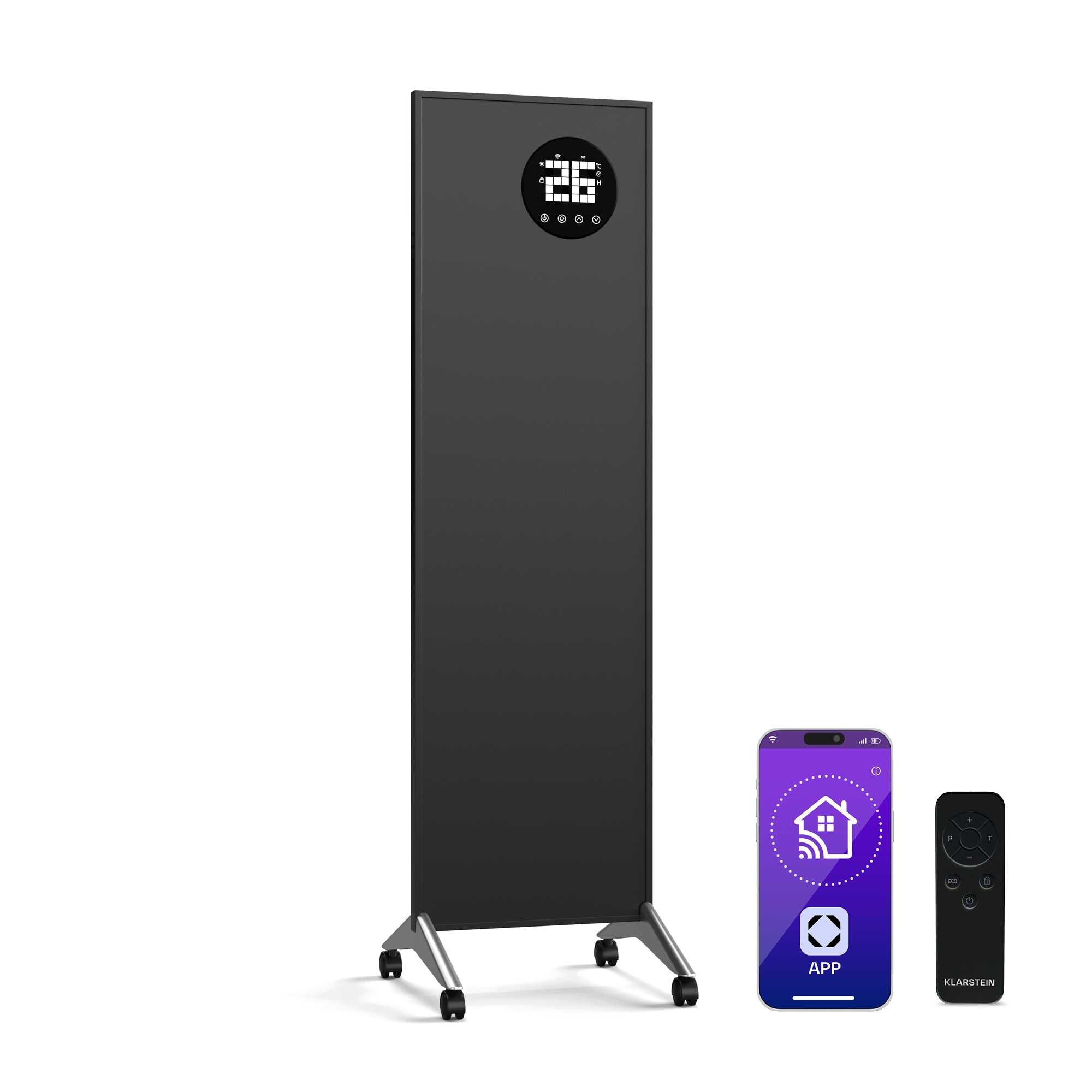 Klarstein Wonderwall Smart Bornholm Infracrvena grijalica, 400 W, Inteligentna kontrola, montaža na zid, LED-zaslon