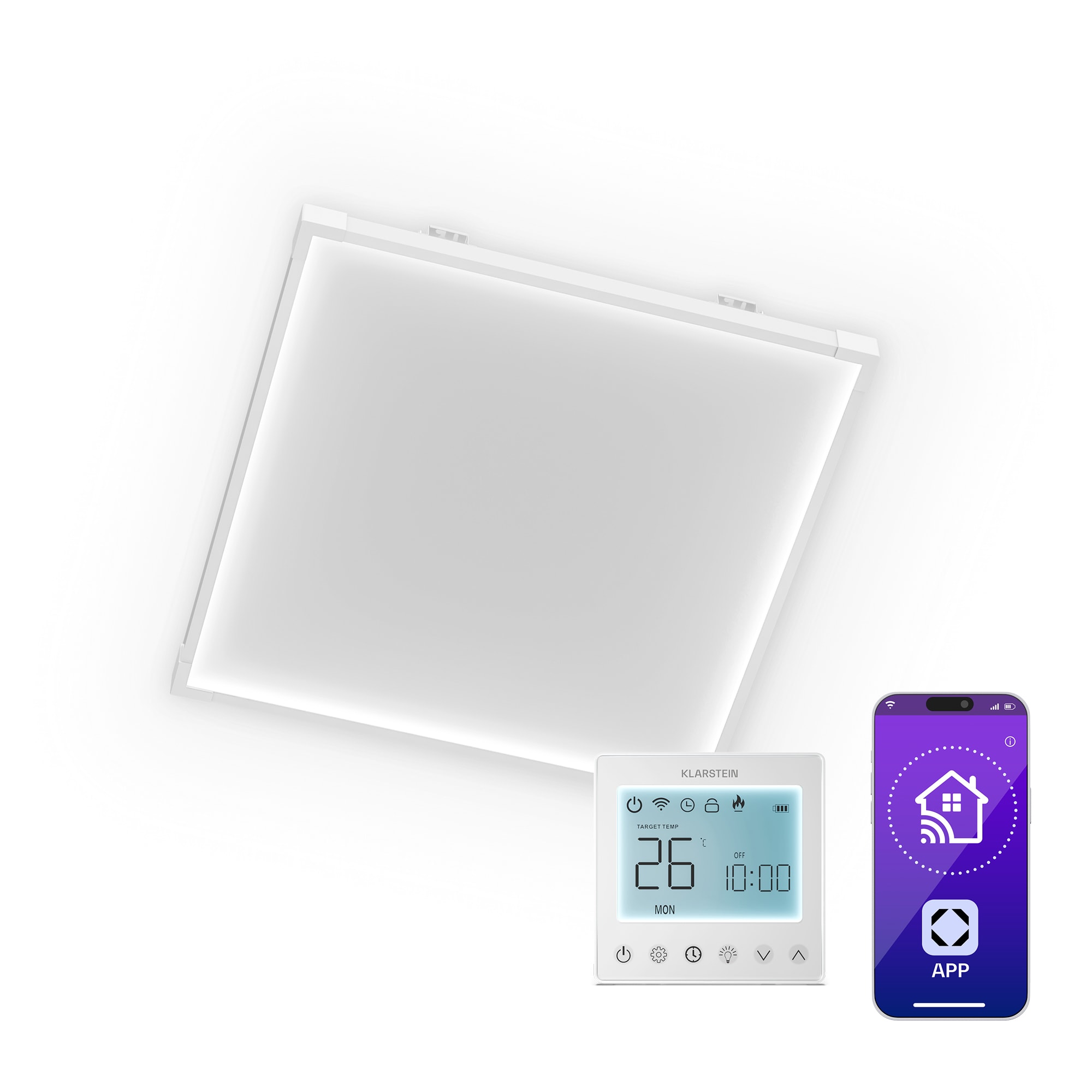 Klarstein Wondersky infracrvena ploča | 360 W | 4 - 8 m² | Minimalistički dizajn | 60 cm x 60 cm