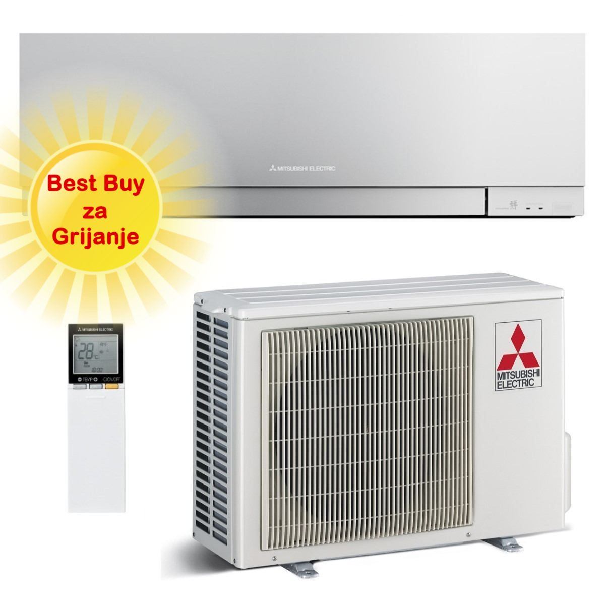 Mitsubishi Electric Klima Uređaj 2,5Kw Msz-Ef25Vgks/Muz-Ef25Vg R