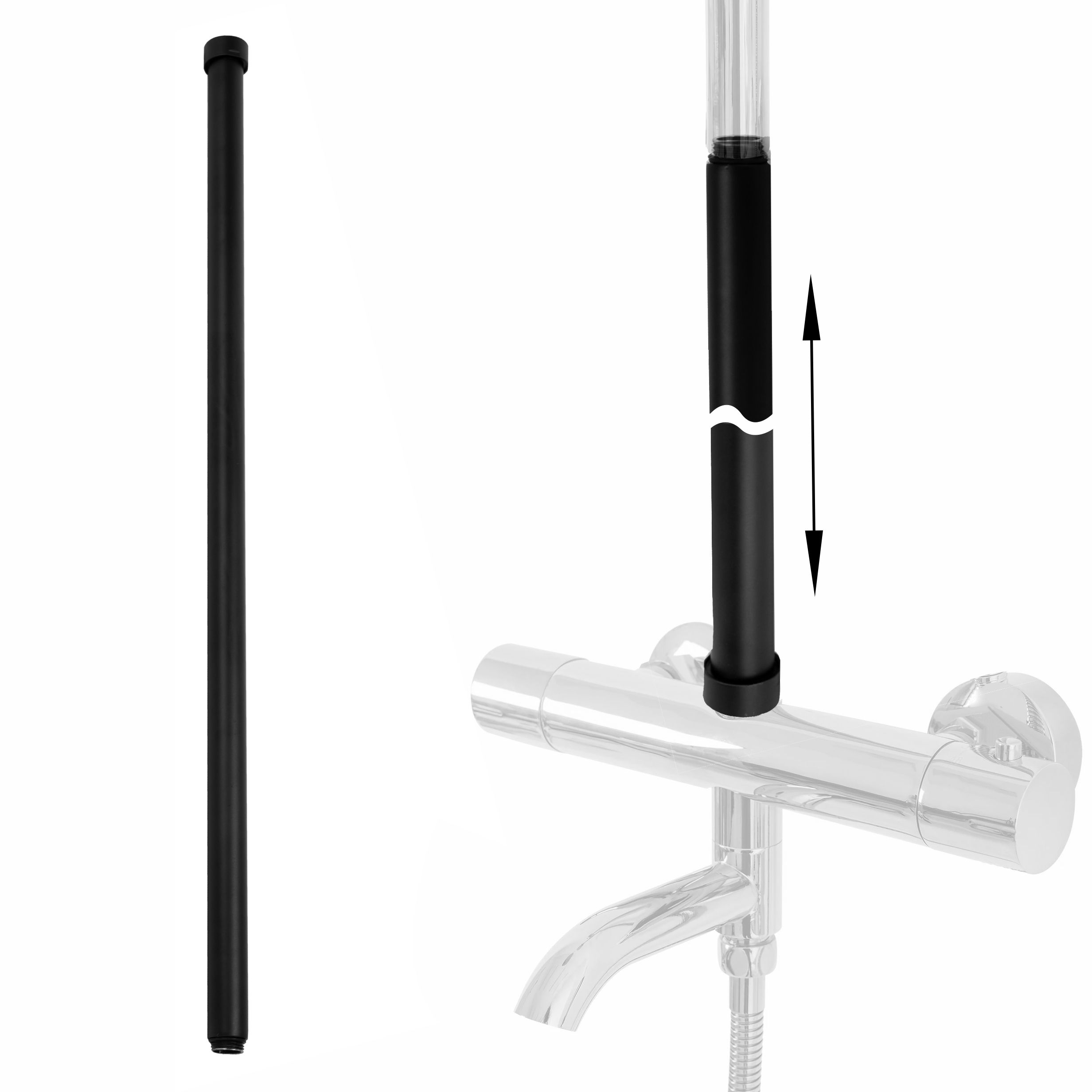 Nastavak za kadu/tuš set BLACK 60cm