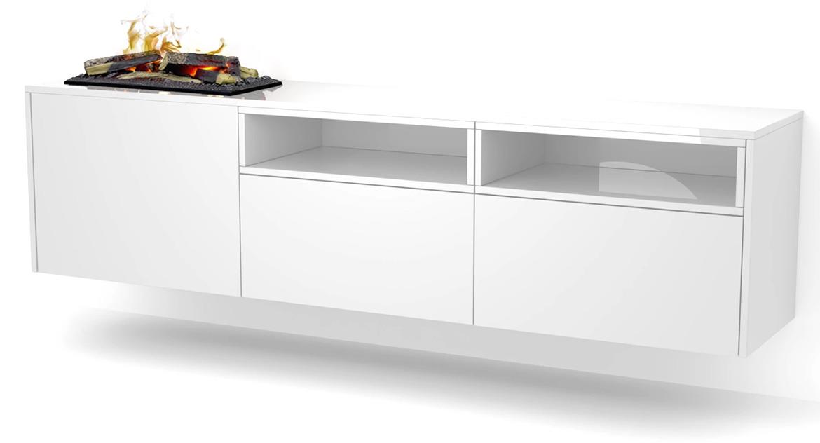 Elektricni kamin Tecero Cassette 400/600 bijeli sjaj