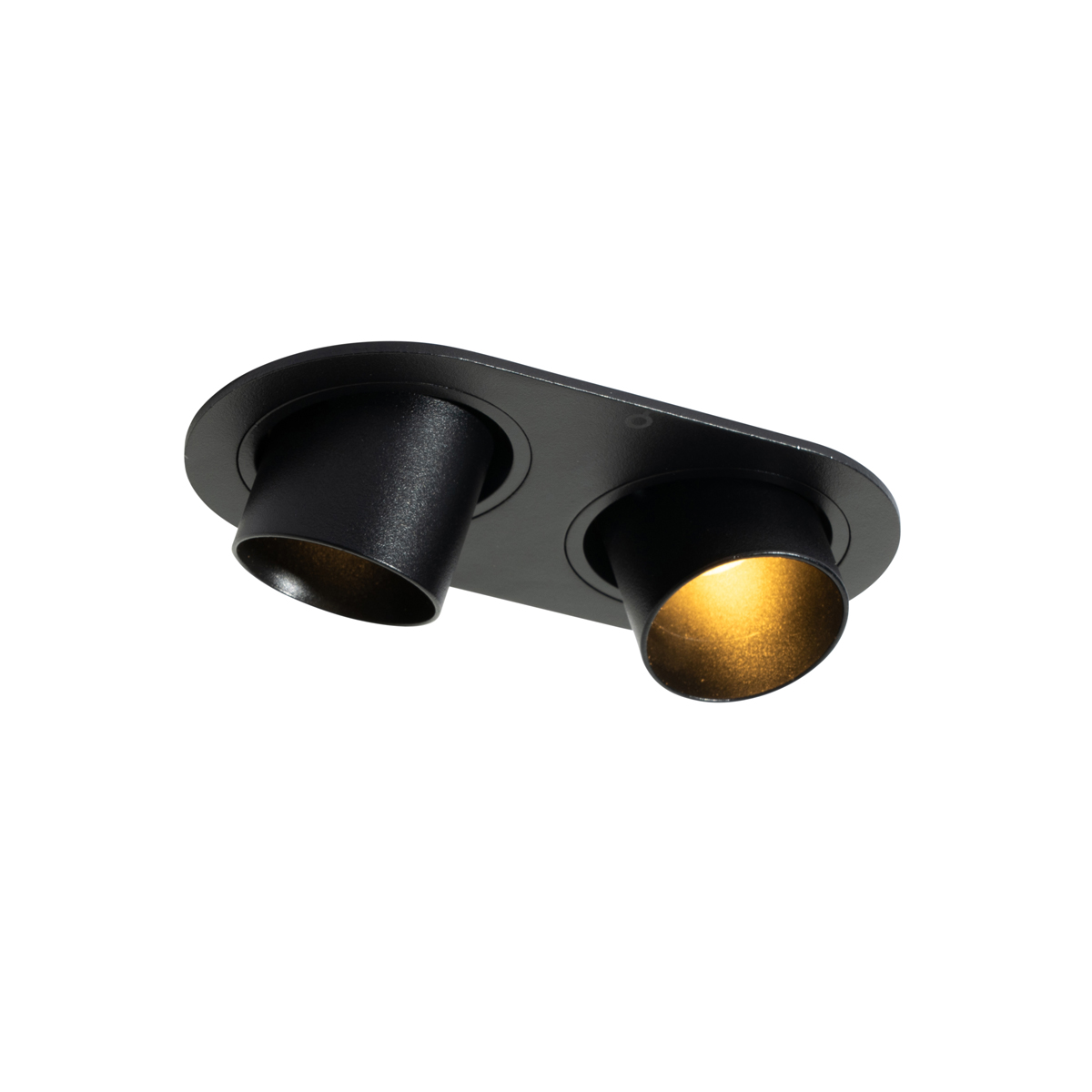 Okruglo ugradno svjetlo crno GU10 35 mm podesivo 2-svjetla - Installa