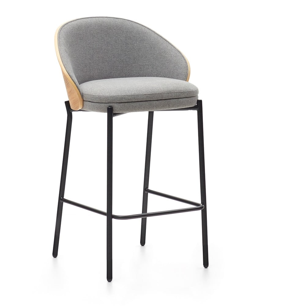 Siva/u prirodnoj boji barska stolica (visine sjedala 65 cm) Eamy – Kave Home