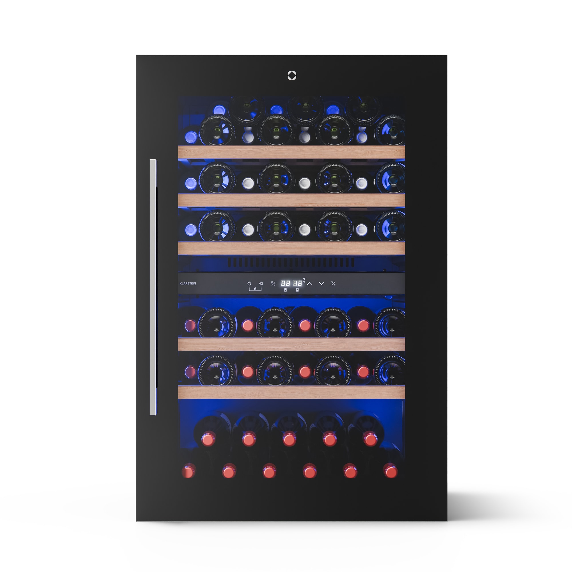 Klarstein Illuminosa ugradbeni vinski hladnjak | Dvozonski | UV zaštita | 143 litra | 57 boca | 60 cm