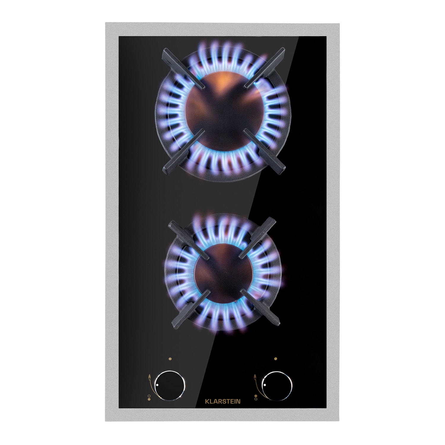 Klarstein Goldflame 2, plinska ploča za kuhanje, 2 mjedena plamenika, staklokeramika