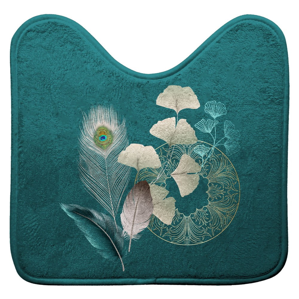 Tirkizna kupaonska prostirka za WC 45x45 cm Ginkoblue – douceur d'intérieur