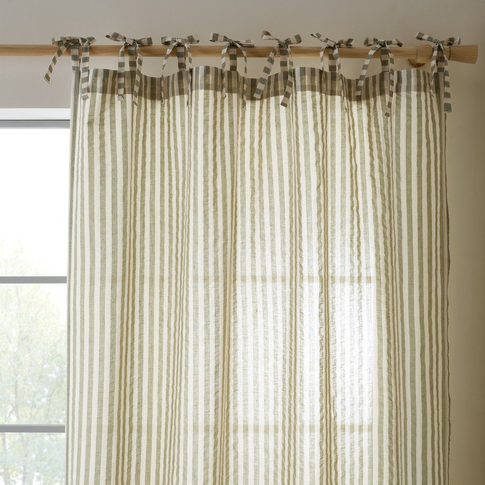 Zelena zavjesa 140x229 cm Zanzibar Woven Stripe – Pineapple Elephant